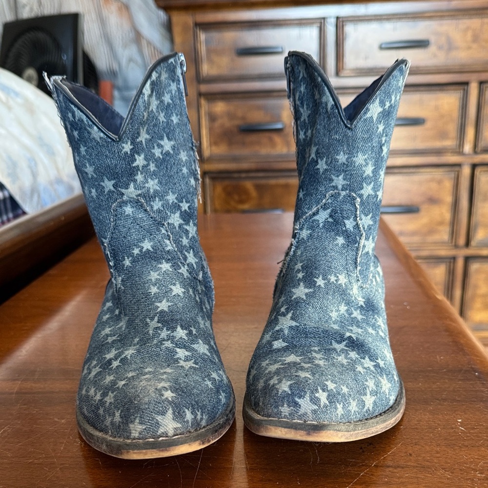 Roper Dark Blue Denim Boots